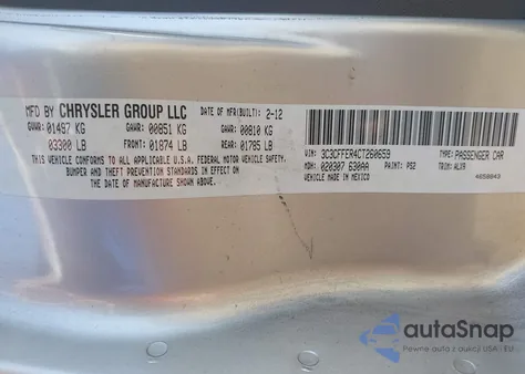 2012 Fiat 500C Lounge z USA, uszkodzony, nr VIN 3C3CFFER4CT260659